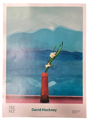 Lot 374 - AFTER DAVID HOCKNEY - MOUNT FUJI AND FLOWERS - 2016 EXHIBITION POSTER FROM THE MET