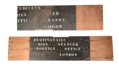 Lot 547 - TWO WOODEN PANELS - SAIGON EMBASSY INTEREST