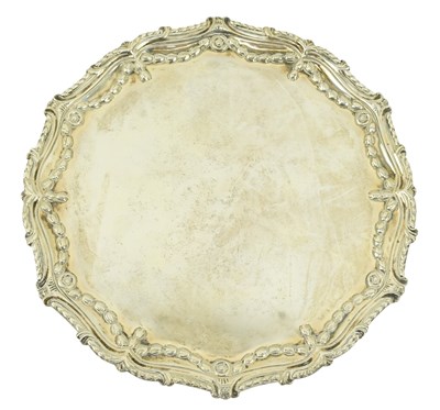 Lot 25 - 18TH CENTURY GEORGE III HALLMARKED SILVER SALVER TRAY