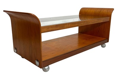 Lot 415 - G PLAN - TULIP RANGE - MID CENTURY TEAK AND GLASS COFFEE TABLE