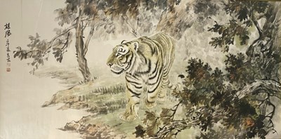 Lot 150 - GAO YAN (CHINESE, B.1965) - TIGER INK ON PAPER PAINTING