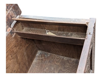 Lot 773 - CHARLES II MID 17TH CENTURY OAK COFFER CHEST