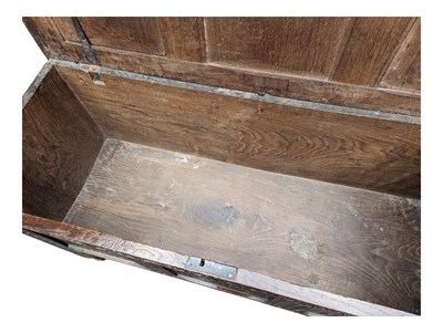 Lot 773 - CHARLES II MID 17TH CENTURY OAK COFFER CHEST