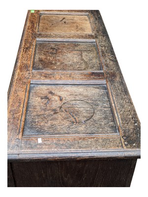 Lot 773 - CHARLES II MID 17TH CENTURY OAK COFFER CHEST