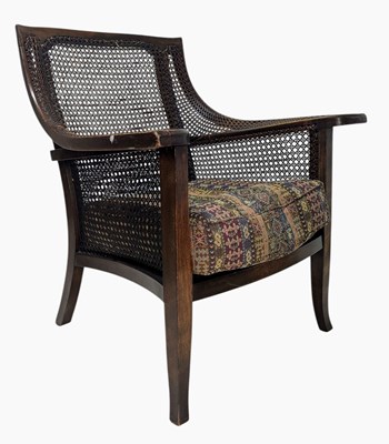 Lot 316 - REGENCY 19TH CENTURY MAHOGANY & RATTAN BERGERE ARMCHAIR