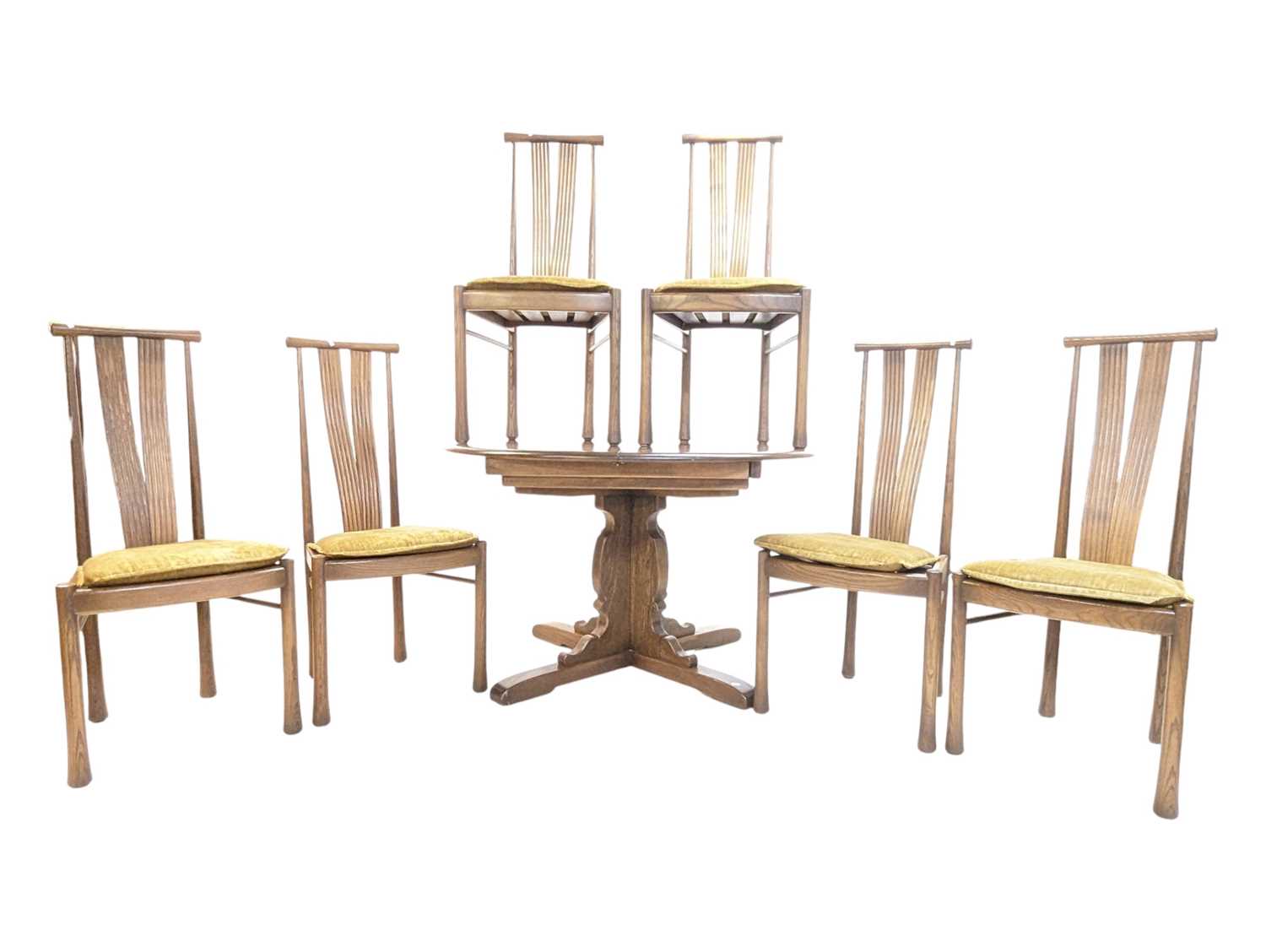 Lot 562 - LUCIAN ERCOLANI - SAVILLE RANGE - MODERN EXTENDING DINING TABLE W/ SIX CHAIRS