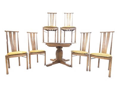 Lot 562 - LUCIAN ERCOLANI - SAVILLE RANGE - MODERN EXTENDING DINING TABLE W/ SIX CHAIRS