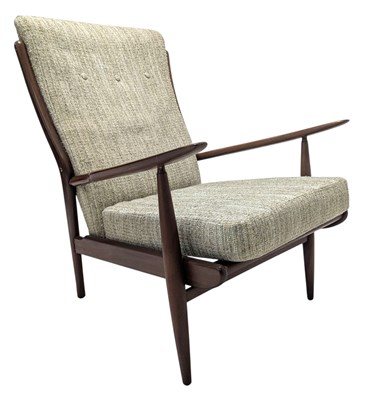 Lot 90 - SCANDART - RETRO TEAK FRAMED EASY LOUNGE ARMCHAIR