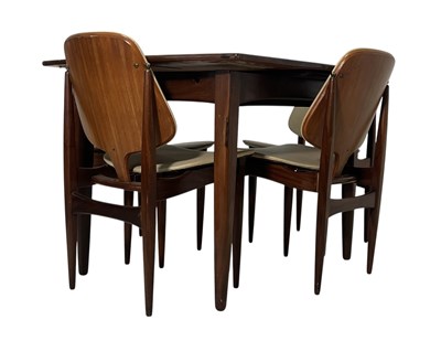 Lot 419 - EoN - ZEBRANO - TEAK DINING TABLE AND MATCHING FOUR CHAIRS