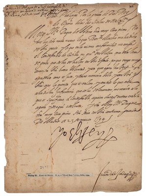 Lot 11 - ROYALTY - PHILIP II (D.1598) - KING OF SPAIN - RARE LETTER