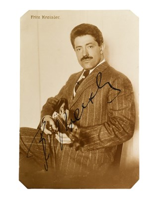 Lot 113 - MUSIC - FRITZ KREISLER (D.1962) - SCARCE SIGNED POSTCARD