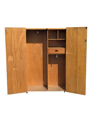 Lot 759 - 1930S ART DECO GREEN ART DECO LARGE LADIES WARDROBE