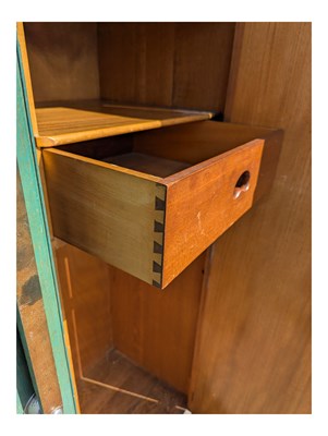 Lot 759 - 1930S ART DECO GREEN ART DECO LARGE LADIES WARDROBE