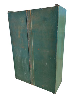 Lot 759 - 1930S ART DECO GREEN ART DECO LARGE LADIES WARDROBE