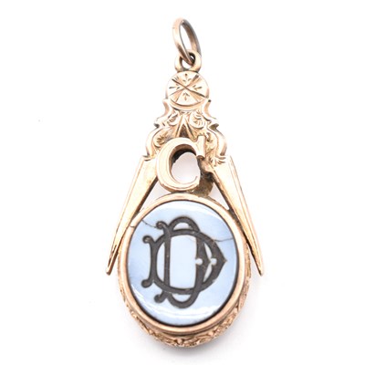 Lot 218 - 19TH CENTURY MASONIC FOB PENDANT