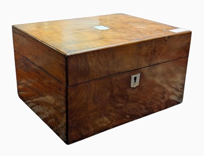 Lot 438 - VICTORIAN 19TH CENTURY WALNUT & SILVER PLATED VANITY BOX