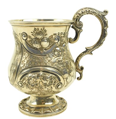 Lot 23 - VICTORIAN HALLMARKED SILVER CHRISTENING CUP / TANKARD