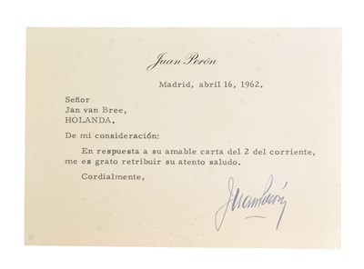 Lot 152 - WORLD LEADERS - JUAN PERON (D.1974) - PRESIDENT OF ARGENTINA