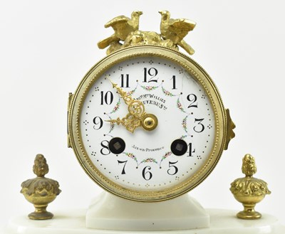 Lot 51 - MOUGIN - FRENCH GARNITURE DE CHEMINEE - PORTICO CLOCK GARNITURE