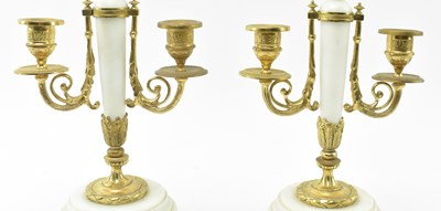 Lot 51 - MOUGIN - FRENCH GARNITURE DE CHEMINEE - PORTICO CLOCK GARNITURE