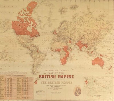 Lot 57 - REPRODUCTION HOWARD VINCENT MAP OF THE BRITISH EMPIRE