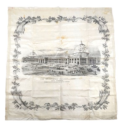 Lot 94 - 19TH CENTURY SILK SCARF FOR THE INDUSTRIAL PALACE - 1862