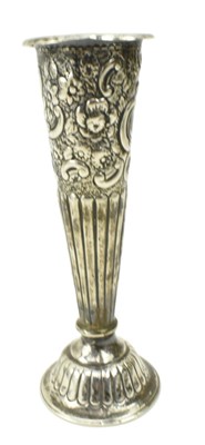 Lot 88 - VICTORIAN 19TH CENTURY SILVER HALLMARKED STEM VASE