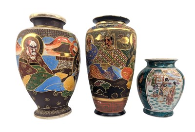 Lot 133 - TWO 20TH CENTURY JAPANESE SATSUMA POTTERY VASES
