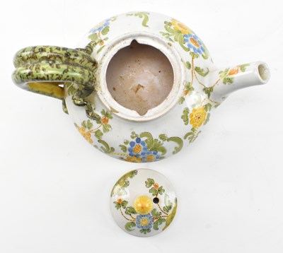 Lot 158 - BELIEVED ULISSE CANTAGALLI - 19TH CENTURY MAJOLICA TEAPOT