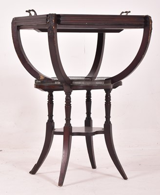 Lot 360 - 19TH CENTURY MAHOGANY THREE TIER BUTLERS SERVING TABLE