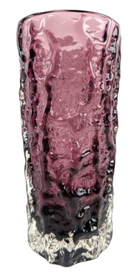 Lot 65 - BAXTER FOR WHITEFRIARS - NO. 9690 - BARK EFFECT AUBERGINE VASE