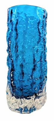 Lot 75 - BAXTER FOR WHITEFRIARS - NO. 9690 - BARK EFFECT KINGFISHER BLUE VASE