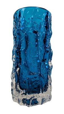Lot 36 - BAXTER FOR WHITEFRIARS - NO. 9689 - BARK EFFECT KINGFISHER BLUE VASE