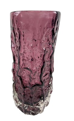Lot 72 - BAXTER FOR WHITEFRIARS - NO. 9690 - BARK EFFECT AUBERGINE VASE