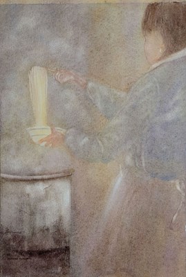 Lot 445 - DEIRDRE ROBERTS (20TH CENTURY) - UNTITLED WATERCOLOUR