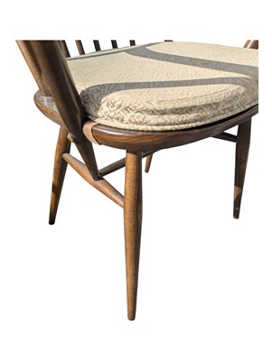 Lot 577 - ERCOL FURNITURE - QUAKER 365 - FOUR MID CENTURY 1960S BEECH & ELM DINING CHAIRS