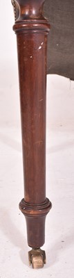 Lot 320 - 19TH CENTURY LEATHER & MAHOGANY CHESTERFIELD FOOT STOOL