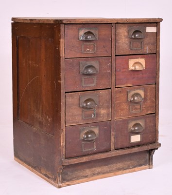 Lot 438 - EARLY 20TH CENTURY HARDWOOD & BRASS BANKER'S FILING CHEST