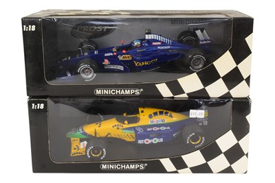 Lot 95 - DIECAST - X2 BOXED MINICHAMPS 1/18 SCALE F1 RACING CARS