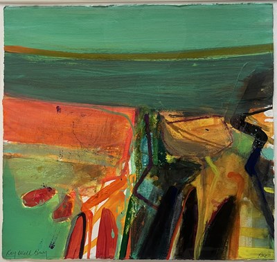 Lot 312 - BARBARA RAE (B. 1943) - ROYWELL BAY - MIXED MEDIA ON PAPER