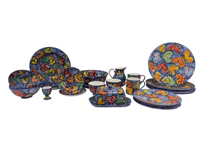 Lot 43 - CLAUDIA MEYNELL - COLLECTION OF 20TH CENTURY HAND PAINTED CHINA PART SERVICE