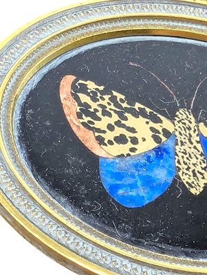 Lot 2 - FOUR ITALIAN 19TH CENTURY MOUNTED PIETRA DURA MICROMOSAIC PANELS