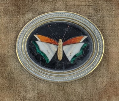 Lot 2 - FOUR ITALIAN 19TH CENTURY MOUNTED PIETRA DURA MICROMOSAIC PANELS