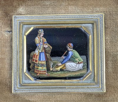 Lot 2 - FOUR ITALIAN 19TH CENTURY MOUNTED PIETRA DURA MICROMOSAIC PANELS