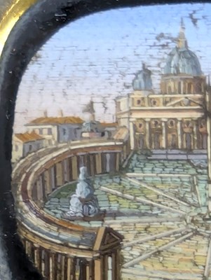 Lot 2 - FOUR ITALIAN 19TH CENTURY MOUNTED PIETRA DURA MICROMOSAIC PANELS