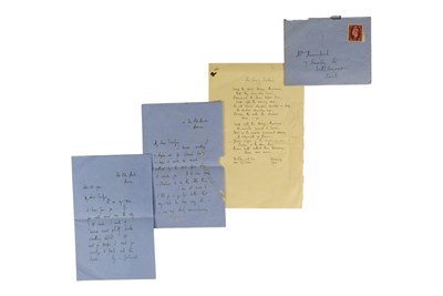 Lot 236 - POETRY - WALTER DE LA MARE (D.1956) - HANDWRITTEN POEM + LETTERS