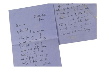 Lot 236 - POETRY - WALTER DE LA MARE (D.1956) - HANDWRITTEN POEM + LETTERS