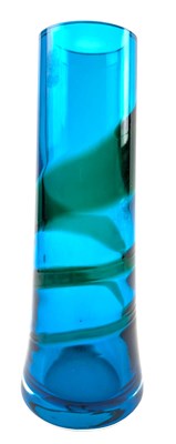 Lot 78 - BAXTER FOR WHITEFRIARS - NO. 9707 - 60S RIBBON TRAIL VASE IN KINGFISHER BLUE