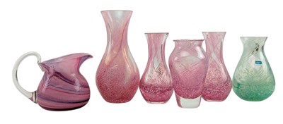 Lot 83 - CAITHNESS, SCOTLAND - SIC VINTAGE 20TH CENTURY STUDIO ART GLASS SWIRL VASES