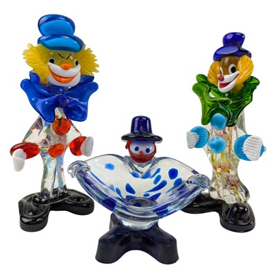 Lot 171 - FIVE VINTAGE MID CENTURY ITALIAN MURANO GLASS CLOWN FIGURES